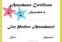 Perfect Attendance Award Certificates | Perfect Attendance Within Perfect Attendance Certificate Free Template