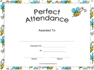 Perfect Attendance Certificate Template Download Printable In Printable Perfect Attendance Certificate Template