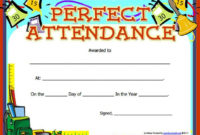 Perfect Attendance Certificate Template | Free Printable Throughout Professional Perfect Attendance Certificate Free Template