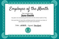 Personalize A Large Selection Of Employee Of The Month Intended For Employee Of The Month Certificate Template With Picture