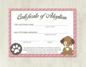 Pet Adoption Certificate Template, Fake Adoption Papers For In Pet Adoption Certificate Template