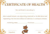 Pet Health Certificate Template: 9 Word Templates To Intended For Printable Dog Vaccination Certificate Template