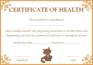 Pet Health Certificate Template: 9 Word Templates To Intended For Printable Dog Vaccination Certificate Template