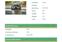 Pet Health Record Template Pdf Templates | Jotform With Regard To Printable Dog Vaccination Certificate Template