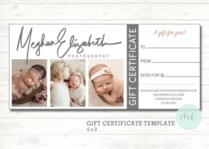 Photographer Gift Certificate Template. Gift Card. Gift Certificate. Newborn Photography. Printable Template. Photoshop Template. Printable. Inside Photoshoot Gift Certificate Template