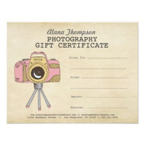 Photographer Photography Gift Certificate Template | Zazzle With Photoshoot Gift Certificate Template