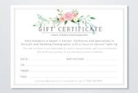 Photography Gift Certificate Template Gift Card Template Regarding Professional Photoshoot Gift Certificate Template