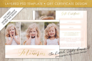 Photography Gift Certificate Template Photo Gift Card Watercolor Style Layered .Psd Files Design #37 Inside Gift Certificate Template Photoshop
