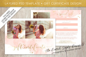 Photography Gift Certificate Template Photo Gift Card Watercolor Style Layered .Psd Files Design #43 Throughout Printable Gift Certificate Template Photoshop