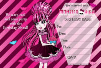 Pin En If I Have A Birthday Party Intended For Free Monster High Birthday Card Template