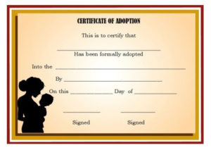 Pin On Adoption Certificate Template In Printable Adoption Certificate Template