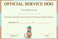 Pin On Chico With Regard To Service Dog Certificate Template