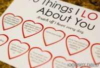 Pin On Holidays Valentine Inside 11+ 52 Things I Love About You Cards Template