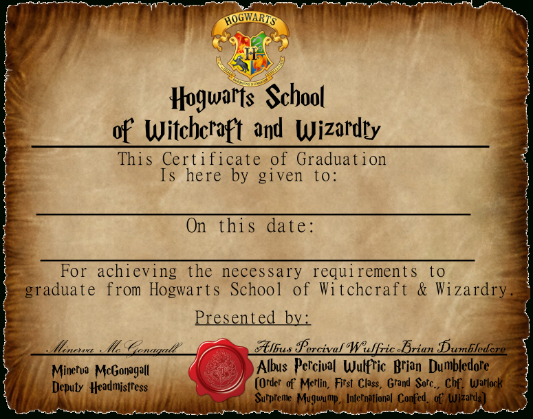 Pin On Life, Inspired Pertaining To Quality Harry Potter Certificate Template