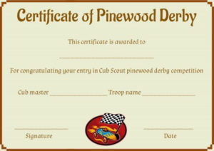 Pin On Pinewood Derby Certificate Template Throughout Printable Pinewood Derby Certificate Template