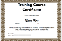 Pin On Training Certificate Inside Free Certificate Of Participation Word Template