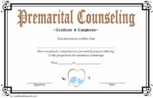 Pin On Wedding Regarding Premarital Counseling Certificate Of Completion Template