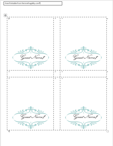 Pin On Wedding Within Best Imprintable Place Cards Template