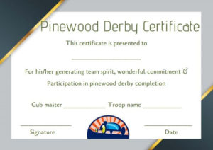 Pinewood Derby Certificate Template: 9 Certificates (All Inside Printable Pinewood Derby Certificate Template