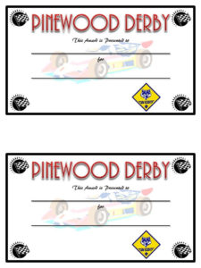 Pinewood Derby Competetion Fastest Car Prizes | Diy Trophies With Pinewood Derby Certificate Template