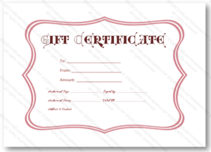 Pink Frame Gift Certificate Template Certificate Templates Inside 11+ Pink Gift Certificate Template