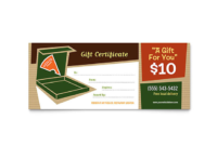 Pizza Gift Certificate Template 2 Best Templates Ideas With Regard To 11+ Pizza Gift Certificate Template