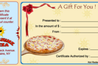 Pizza Gift Certificate Template 7 Di 2020 Intended For Pizza Gift Certificate Template