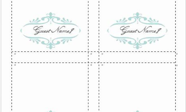 Place Cards Templates 6 Per Sheet Unique How To Make Your For 11+ Place Card Template Free 6 Per Page