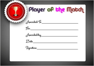 Player Of The Day Certificate Template 10 In 2020 Inside Player Of The Day Certificate Template
