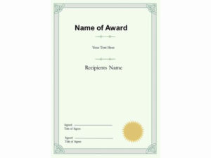 Portrait Certificate Template For Qualification Certificate Template