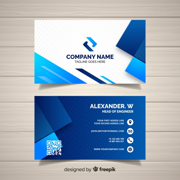 Premium Vector | Business Card Template With Geometric Shapes In Company Business Cards Templates
