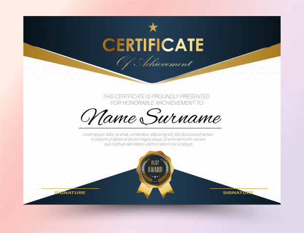 Premium Vector | Certificate Template Design A4 Size With Regard To Certificate Template Size