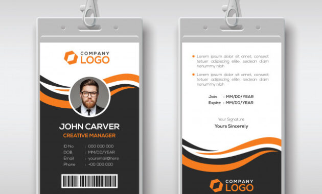Premium Vector | Creative Modern Id Card Template With Regarding Professional Conference Id Card Template
