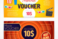 Premium Vector | Discount Voucher Movie Template, Cinema For Professional Movie Gift Certificate Template