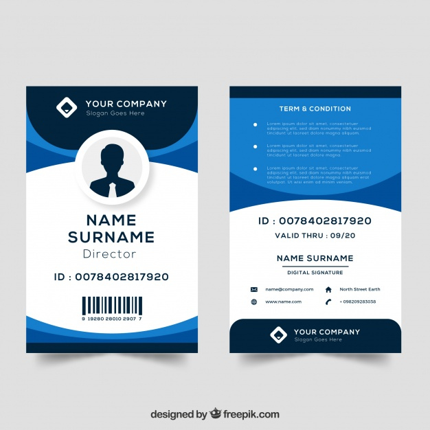 Premium Vector | Id Card Template With Free Template For Id Card Free Download