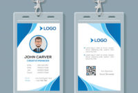Premium Vector | Simple Blue Office Id Card Template Within Pvc Id Card Template
