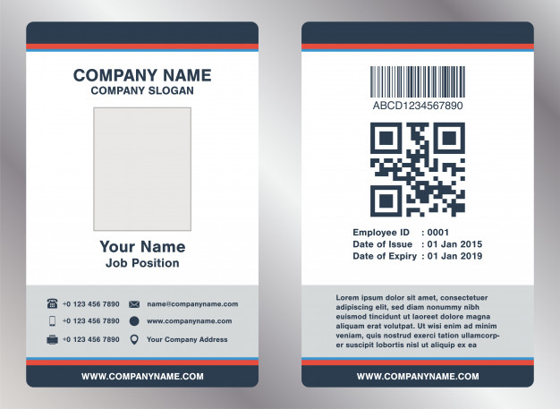 Premium Vector | Simple Landscape Employee Id Card Template In Professional Work Id Card Template