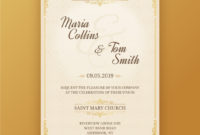 Premium Vector | Wedding Invitation Card Template Pertaining To Church Wedding Invitation Card Template