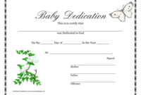 Printable Baby Dedication Certificate | Baby Dedication Throughout Quality Baby Christening Certificate Template