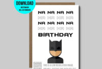 Printable Batman Birthday Card Inside Printable Batman Birthday Card Template