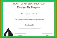 Printable Boot Camp Certificate | Certificate Templates With Printable Boot Camp Certificate Template