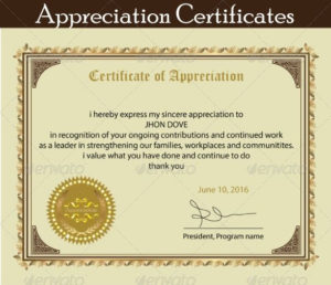 Printable Certificate Of Appreciation Template | Certificate With Certificate Of Appreciation Template Free Printable