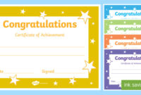 Printable Congratulations Certificate Template Intended For Best Children&#039;S Certificate Template