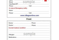 Printable Emergency Card Template 100 Medical Emergency With In Case Of Emergency Card Template
