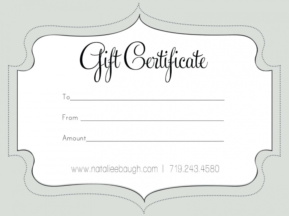 Printable Fillable Gift Certificate Template Custom In Custom Gift Certificate Template