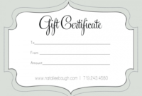 Printable Fillable Gift Certificate Template Custom Throughout Present Certificate Templates