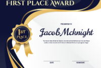 Printable First Place Ribbon Award Certificate Template Throughout Best First Place Certificate Template