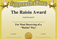Printable Funny Work Awards Certificate Of Appreciation Pertaining To Fun Certificate Templates