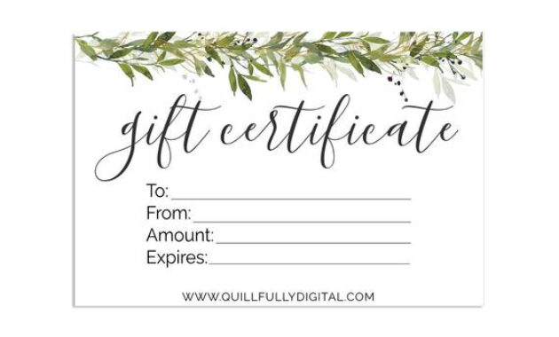 Printable Gift Certificate Template Diy Greenery Gift Card Etsy Gift Certificate Custom Gift Card Design Set Of 3 Greenery Card Inserts For Homemade Gift Certificate Template