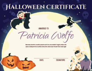 Printable Halloween Award Certificate Template Pertaining To Halloween Certificate Template